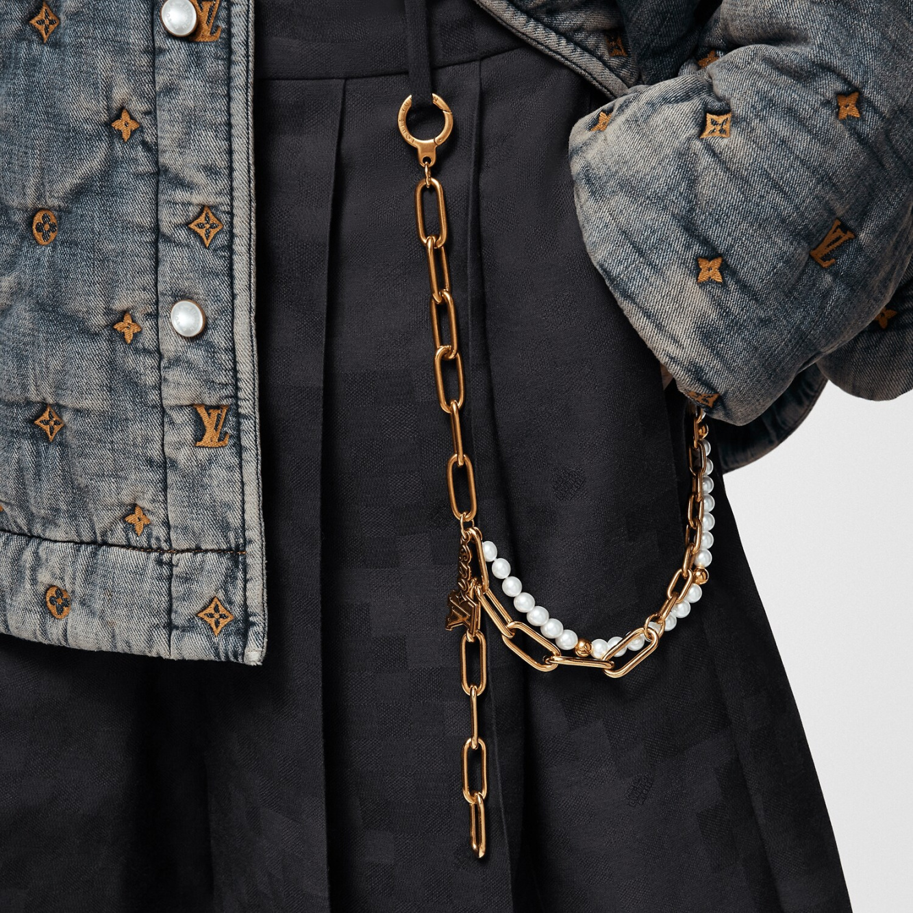 Louis Vuitton Chain Belt Pearls Bag Charm